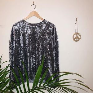 Adrianna Papell Velvet CrewNeck W Drawstring Waist